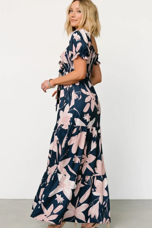 Hilaria Maxi Dress | Navy + Blush