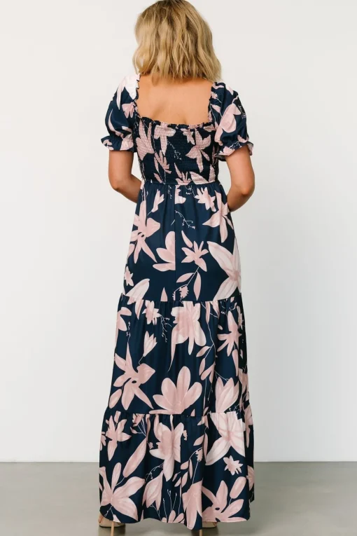 Hilaria Maxi Dress | Navy + Blush