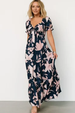 Hilaria Maxi Dress | Navy + Blush