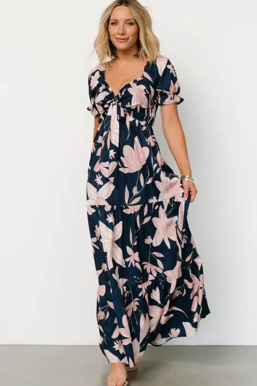 Hilaria Maxi Dress | Navy + Blush