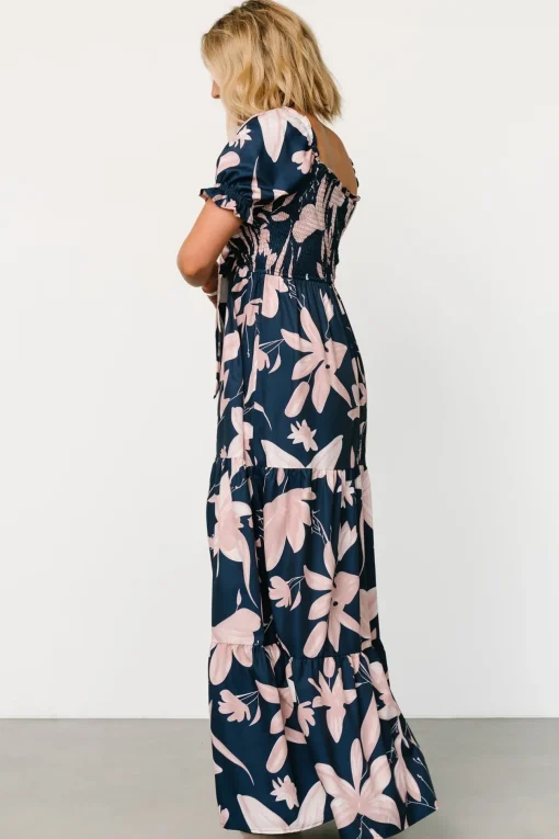 Hilaria Maxi Dress | Navy + Blush