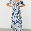 Hilaria Maxi Dress | White + Blue