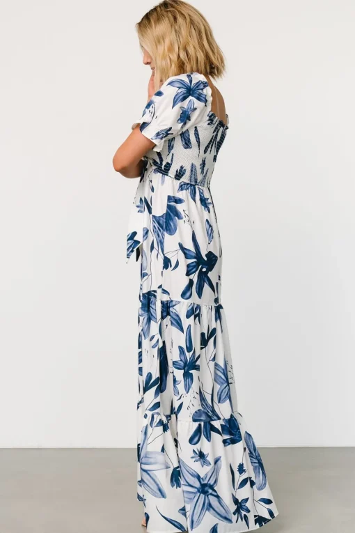 Hilaria Maxi Dress | White + Blue