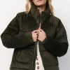 Holden Corduroy Puffer Jacket | Olive Charcoal