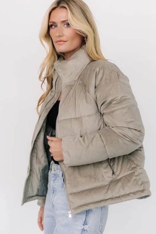 Holden Corduroy Puffer Jacket | Dusty Sage
