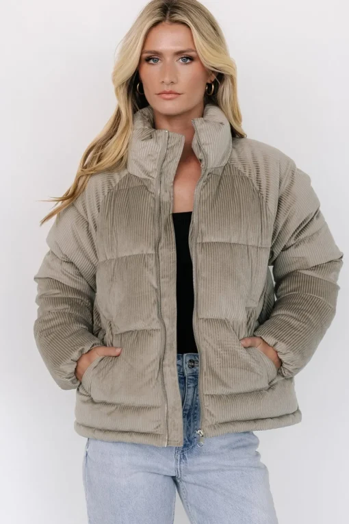 Holden Corduroy Puffer Jacket | Dusty Sage