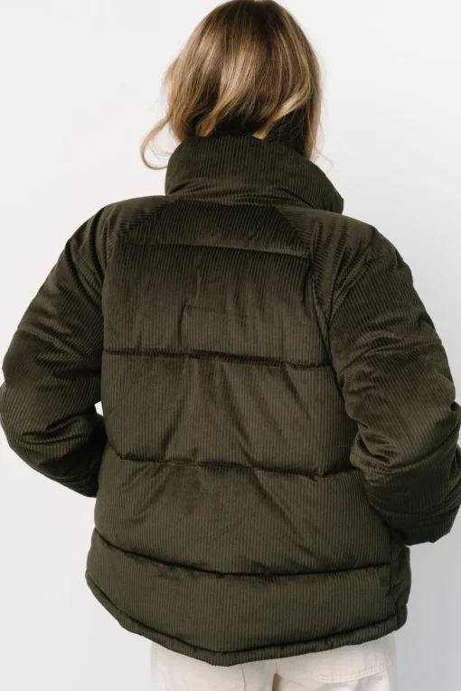 Holden Corduroy Puffer Jacket | Olive Charcoal