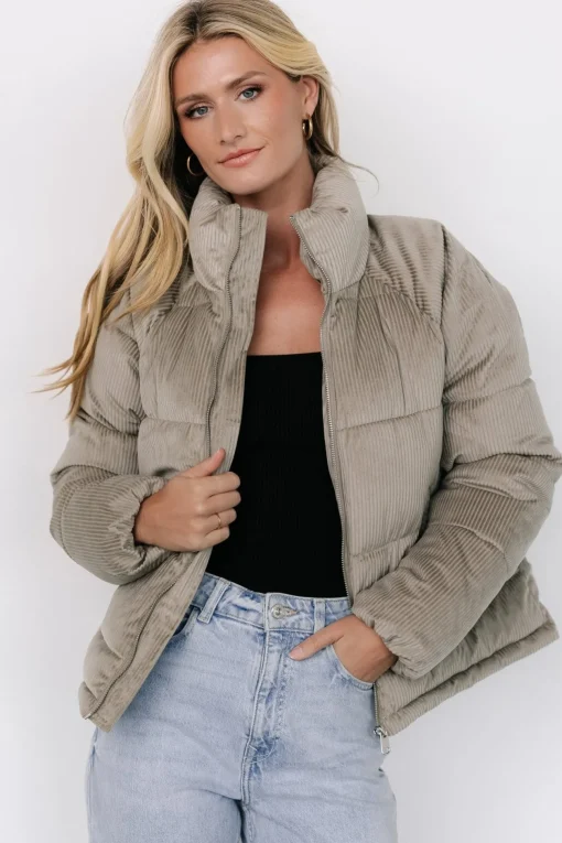 Holden Corduroy Puffer Jacket | Dusty Sage
