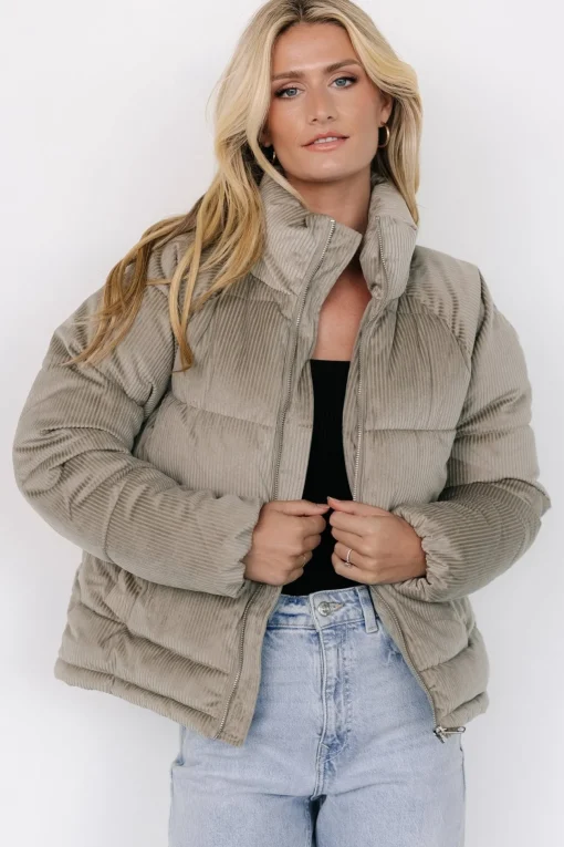 Holden Corduroy Puffer Jacket | Dusty Sage