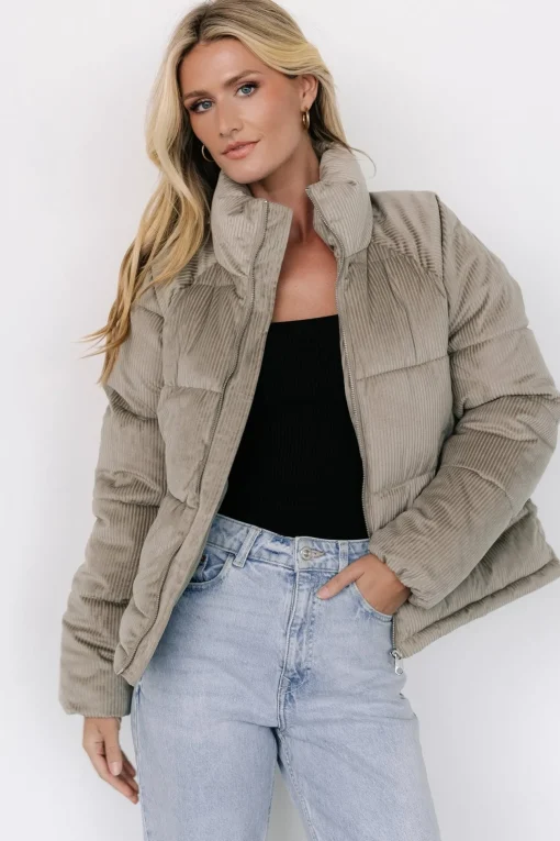 Holden Corduroy Puffer Jacket | Dusty Sage