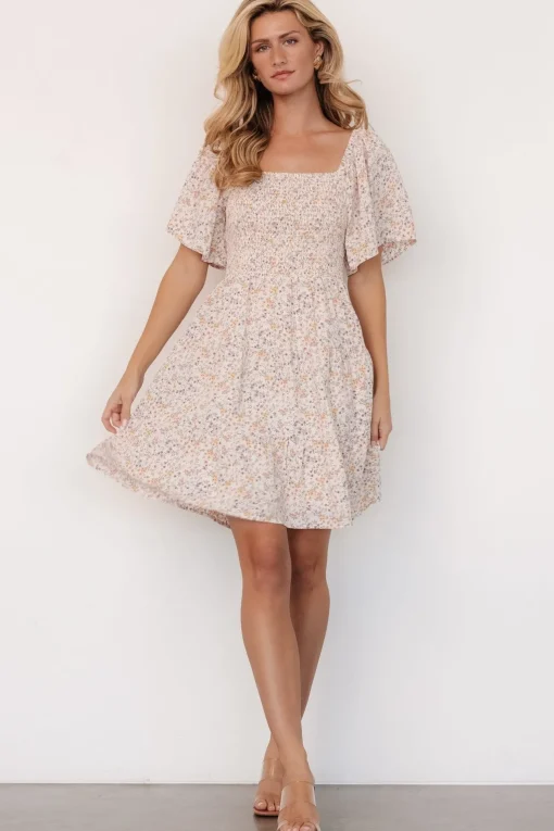 Idera Short Dress | Cream Floral