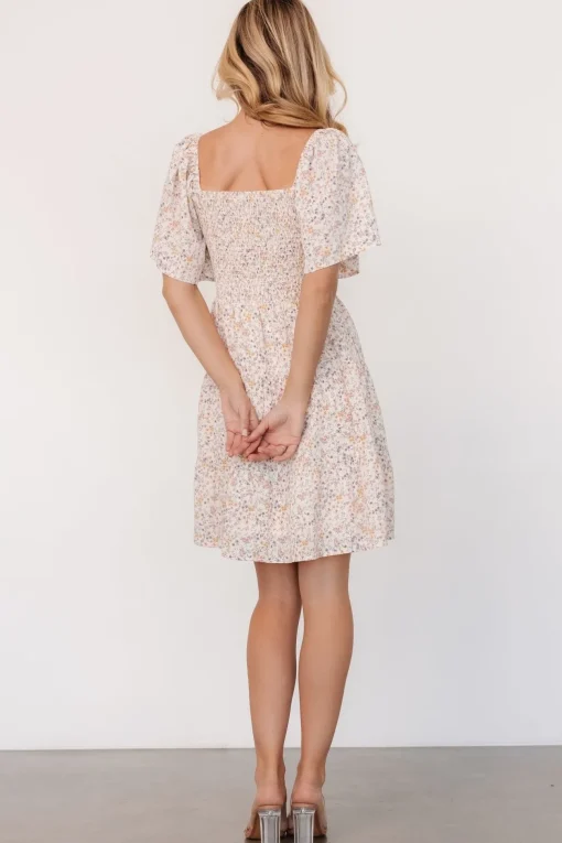 Idera Short Dress | Cream Floral