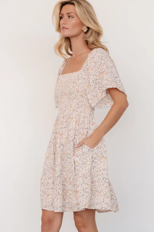 Idera Short Dress | Cream Floral