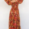 Isadora Tiered Dress | Rust Multi Floral