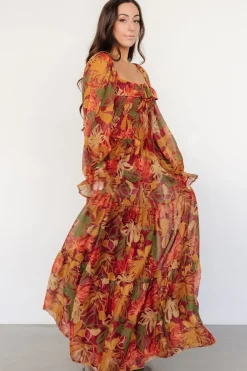 Isadora Tiered Dress | Rust Multi Floral