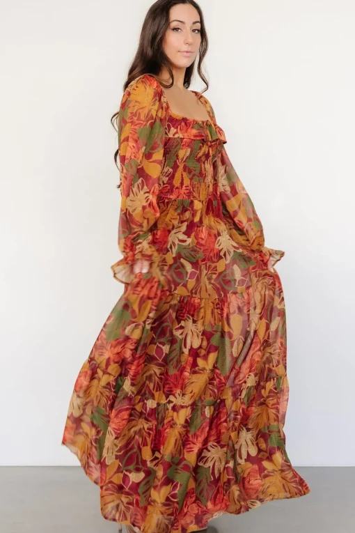 Isadora Tiered Dress | Rust Multi Floral