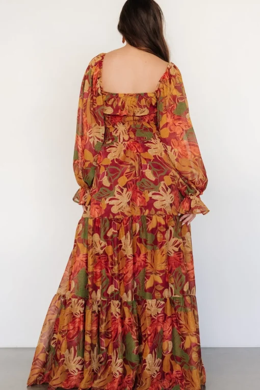 Isadora Tiered Dress | Rust Multi Floral