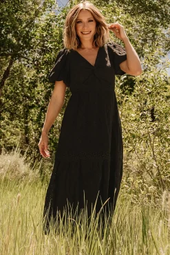 Jackie Eyelet Maxi Dress | Black