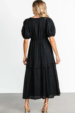 Jackie Eyelet Maxi Dress | Black