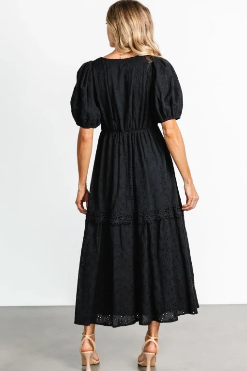 Jackie Eyelet Maxi Dress | Black