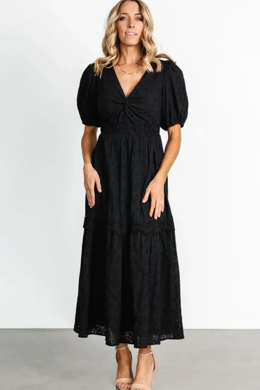 Jackie Eyelet Maxi Dress | Black
