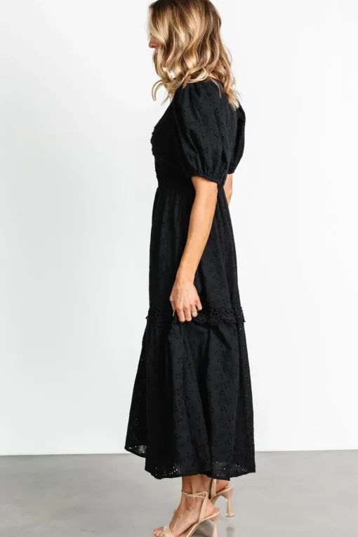 Jackie Eyelet Maxi Dress | Black