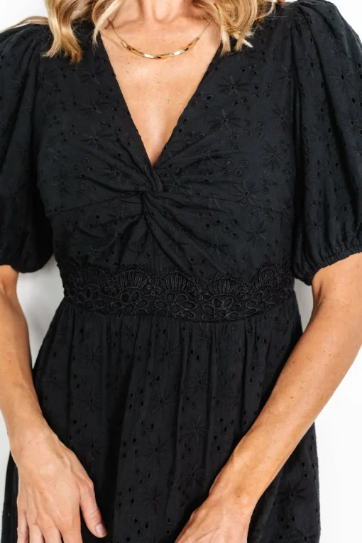 Jackie Eyelet Maxi Dress | Black