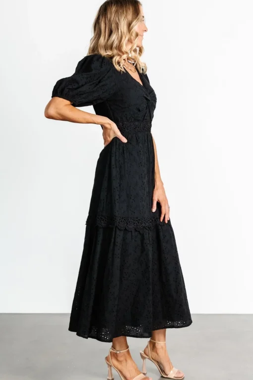 Jackie Eyelet Maxi Dress | Black
