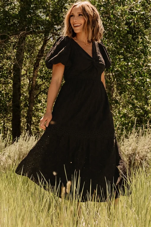 Jackie Eyelet Maxi Dress | Black