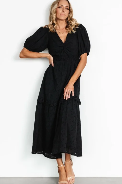 Jackie Eyelet Maxi Dress | Black