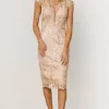 Jacqueline Embossed Midi Dress | Champagne