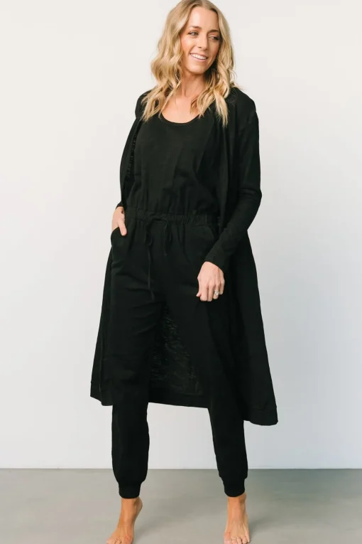 Janae Jumpsuit + Cardigan Set | Black