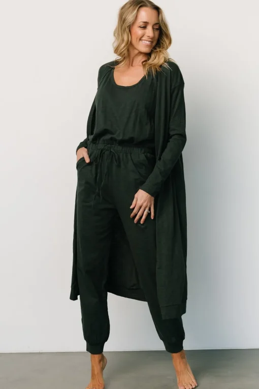 Janae Jumpsuit + Cardigan Set | Dark Green