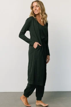 Janae Jumpsuit + Cardigan Set | Dark Green