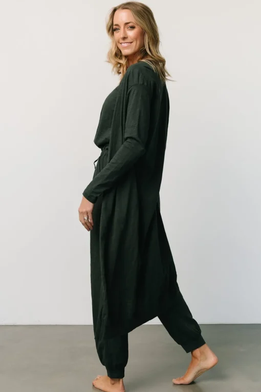 Janae Jumpsuit + Cardigan Set | Dark Green