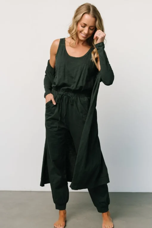 Janae Jumpsuit + Cardigan Set | Dark Green