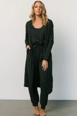 Janae Jumpsuit + Cardigan Set | Dark Green