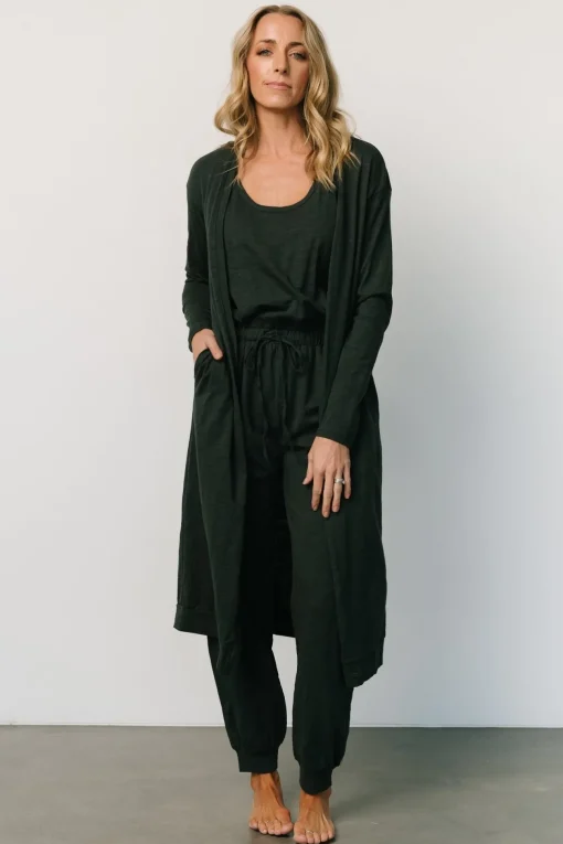 Janae Jumpsuit + Cardigan Set | Dark Green