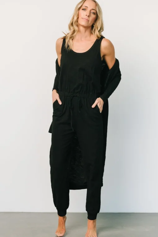 Janae Jumpsuit + Cardigan Set | Black