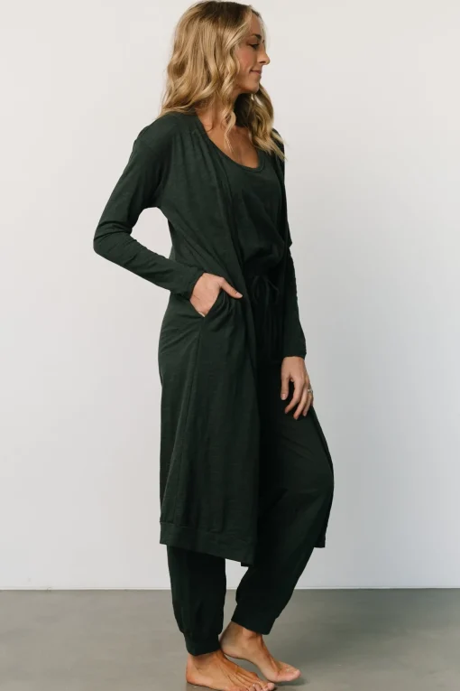 Janae Jumpsuit + Cardigan Set | Dark Green