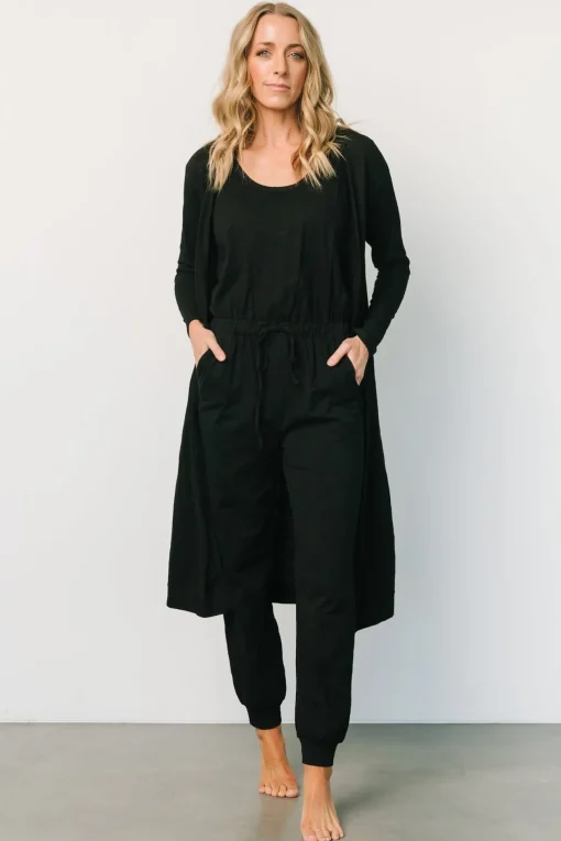 Janae Jumpsuit + Cardigan Set | Black