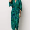 Janessa Midi Dress | Green + Blue Print