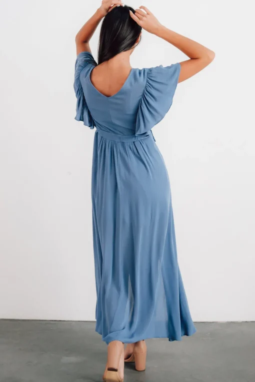 Jennifer Deep V Maxi Dress | Blue
