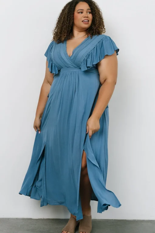 Jennifer Deep V Maxi Dress | Blue
