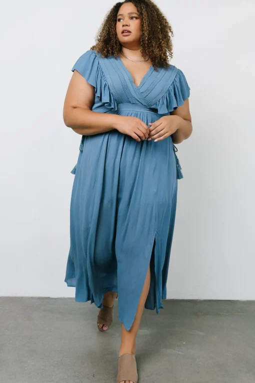 Jennifer Deep V Maxi Dress | Blue
