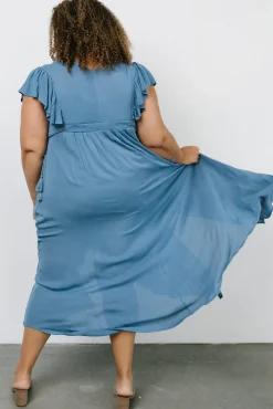 Jennifer Deep V Maxi Dress | Blue