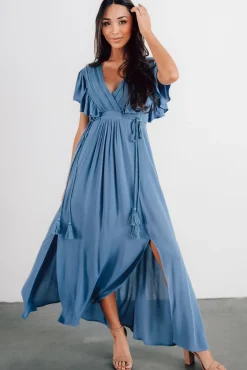 Jennifer Deep V Maxi Dress | Blue