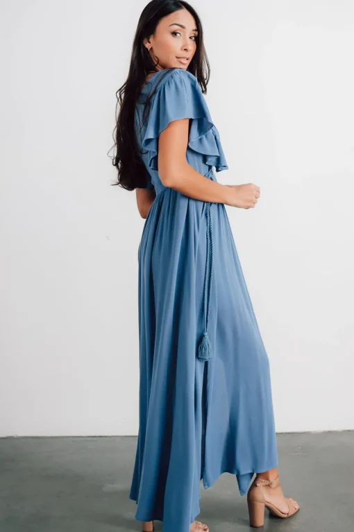 Jennifer Deep V Maxi Dress | Blue
