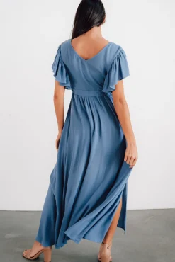 Jennifer Deep V Maxi Dress | Blue
