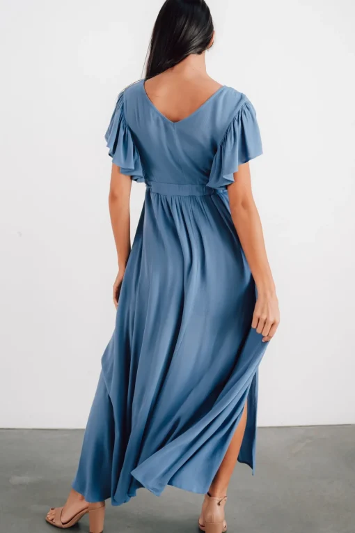 Jennifer Deep V Maxi Dress | Blue